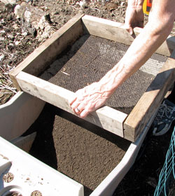 Sifting soil